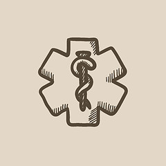 Image showing Medical symbol sketch icon.