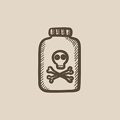 Image showing Bottle of poison sketch icon.