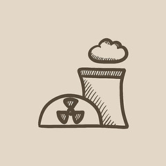 Image showing Nuclear power plant sketch icon.