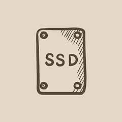 Image showing Solid state drive sketch icon.