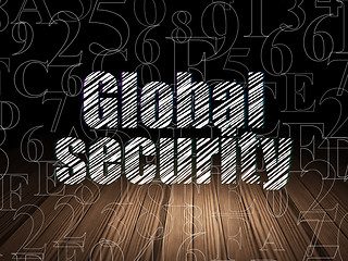 Image showing Privacy concept: Global Security in grunge dark room