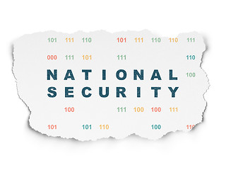 Image showing Safety concept: National Security on Torn Paper background