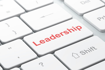Image showing Business concept: Leadership on computer keyboard background