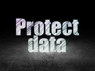 Image showing Safety concept: Protect Data in grunge dark room