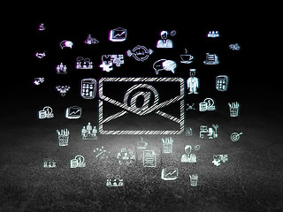 Image showing Finance concept: Email in grunge dark room