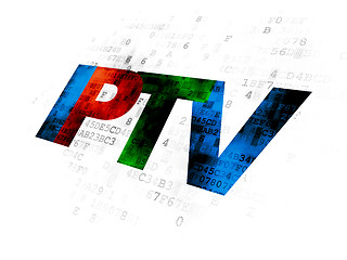 Image showing Web development concept: IPTV on Digital background