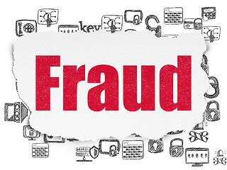 Image showing Security concept: Fraud on Torn Paper background