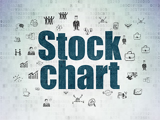 Image showing Finance concept: Stock Chart on Digital Data Paper background