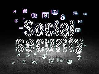 Image showing Safety concept: Social Security in grunge dark room