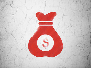 Image showing Finance concept: Money Bag on wall background