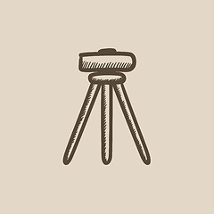 Image showing Theodolite on tripod sketch icon.