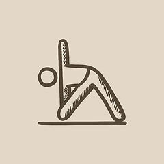 Image showing Man practicing yoga sketch icon.