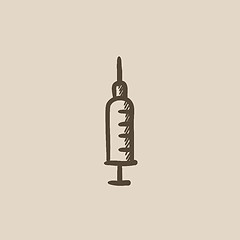 Image showing Syringe sketch icon.