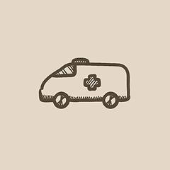 Image showing Ambulance car sketch icon.