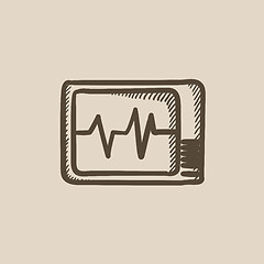 Image showing Heart monitor sketch icon.