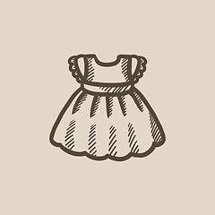 Image showing Baby dress sketch icon.