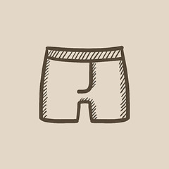 Image showing Male underpants sketch icon.