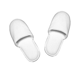 Image showing White casual home slippers on white background