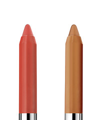 Image showing two make up pencils isolated on white