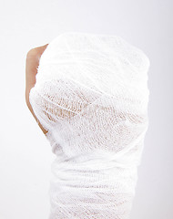 Image showing men\'s bandaged hand