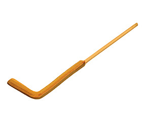 Image showing vintage wood Hockey stick isolated over white