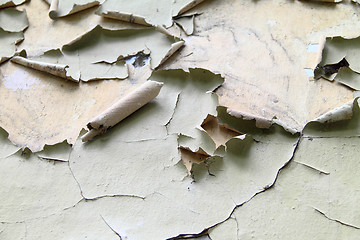 Image showing peeling paint wall close up