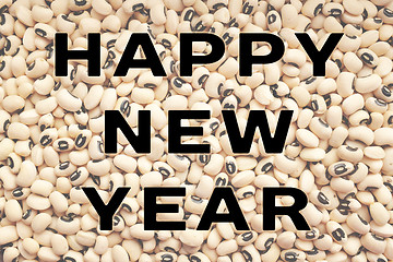 Image showing Happy New Year text over black eyed peas