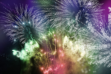 Image showing bright sparkling multicolor fireworks