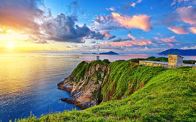 Image showing Beautiful lighthouse in sunrise