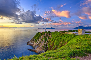 Image showing Beautiful lighthouse in sunrise
