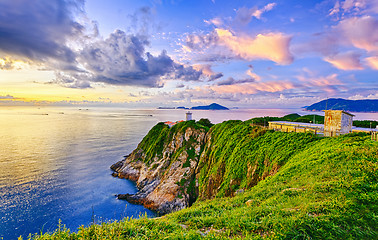 Image showing Beautiful lighthouse in sunrise