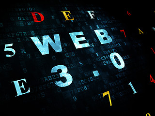 Image showing Web design concept: Web 3.0 on Digital background