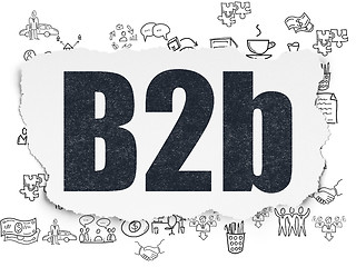 Image showing Business concept: B2b on Torn Paper background