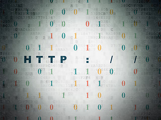Image showing Web design concept: Http : / / on Digital Data Paper background