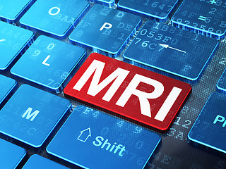 Image showing Medicine concept: MRI on computer keyboard background