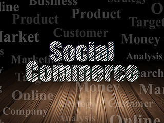 Image showing Marketing concept: Social Commerce in grunge dark room