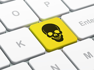 Image showing Medicine concept: Scull on computer keyboard background