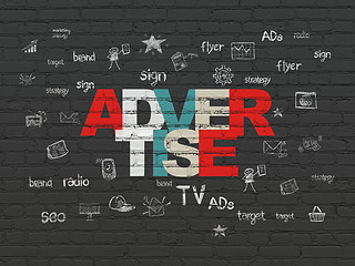 Image showing Advertising concept: Advertise on wall background