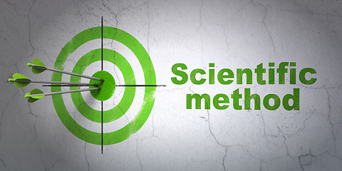 Image showing Science concept: target and Scientific Method on wall background