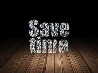 Image showing Time concept: Save Time in grunge dark room