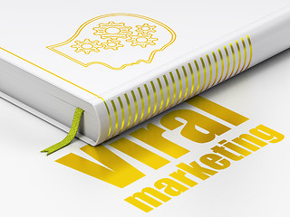 Image showing Advertising concept: book Head With Gears, Viral Marketing on white background