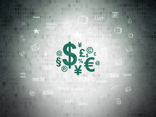 Image showing Marketing concept: Finance Symbol on Digital Data Paper background