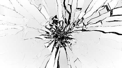 Image showing Demolishing pieces of shattered glass isolated