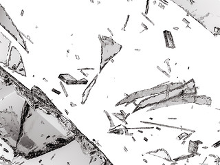 Image showing Destructed or Shattered glass isolated on white