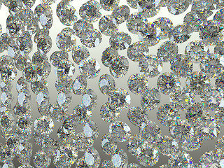 Image showing Group of sparkling large diamonds or gemstones