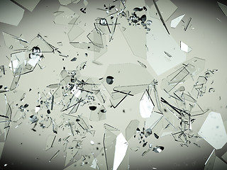 Image showing Broken and splitted glass pieces