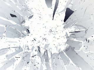 Image showing Destructed or shattered glass isolated on white