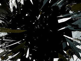 Image showing Shattered glass isolated on black background