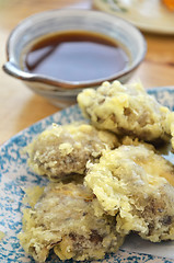 Image showing Japanese tempura with fresh mushroom