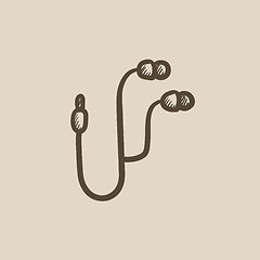 Image showing Earphone sketch icon.